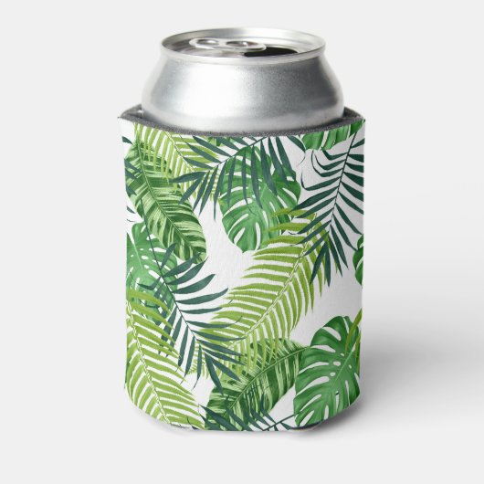 Groene tropische bladeren blikjeskoeler (Blikje Achterkant)