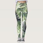 Groene tropische bladeren botanische plantkunde leggings<br><div class="desc">Leggings</div>