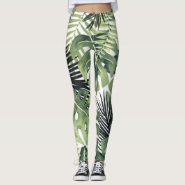 Groene tropische bladeren botanische plantkunde leggings