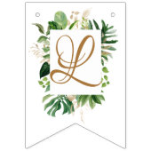 Groene tropische bladeren bruiloft decor vlaggetjes (Tweede vlag)