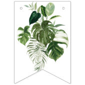 Groene tropische bladeren bruiloft decor vlaggetjes (Eerste vlag)