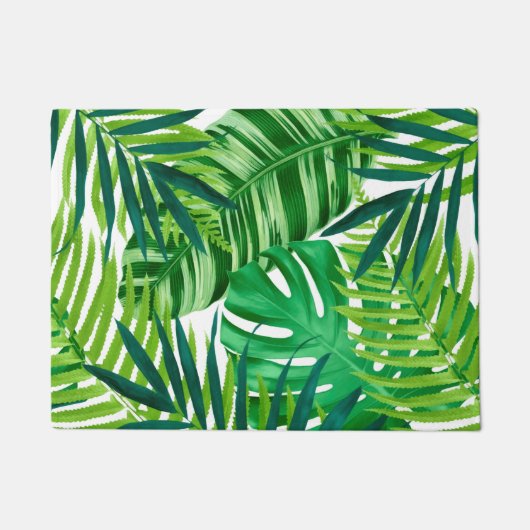 Groene tropische bladeren deurmat (Voorkant)