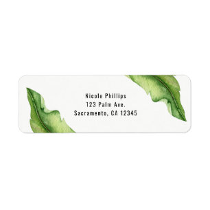 Groene tropische bladeren Elegante trouwuitnodigin Etiket
