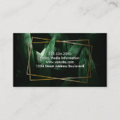 Groene Tropische Bladeren | Goud Lijst Visitekaartje (Achterkant)