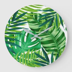Groene Tropische Bladeren  Grote Klok