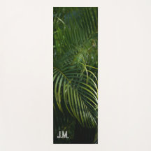 Groene tropische bladeren & initialen (2-zijdige a