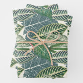 Groene tropische bladeren inpakpapier vel (In situ)