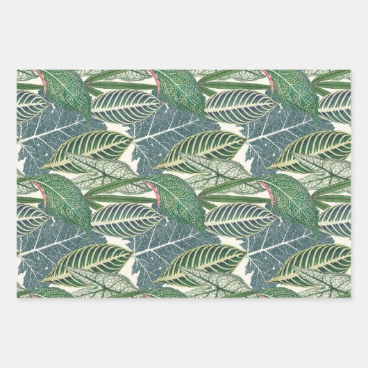 Groene tropische bladeren inpakpapier vel (Voorkant)