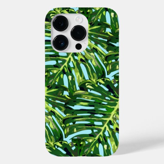 Groene tropische bladeren iPhone Case (Achterkant)