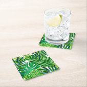 Groene tropische bladeren kartonnen onderzetters (Insitu)