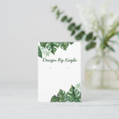 Groene Tropische Bladeren Ketting & Oorbel Display Visitekaartje (Staand voorkant)