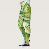 Groene Tropische Bladeren Kunst Leggings (Links)