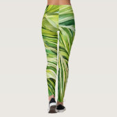 Groene Tropische Bladeren Kunst Leggings (Achterkant)