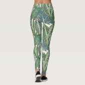 Groene tropische bladeren leggings (Achterkant)