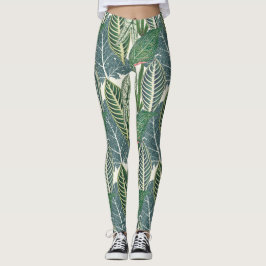 Groene tropische bladeren leggings