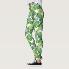Groene tropische bladeren leggings