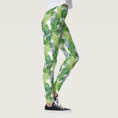 Groene tropische bladeren leggings (Rechts)
