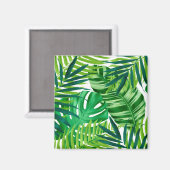 Groene tropische bladeren magneet (Voorkant / Achterkant)