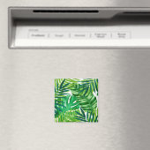 Groene tropische bladeren magneet (Insitu (Vaatwasser))