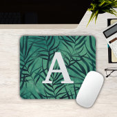 Groene Tropische Bladeren Monogrammed Mousepad Muismat
