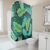 Groene tropische bladeren: motief. douchegordijn (In situ)