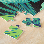 Groene tropische bladeren:  motief. legpuzzel (Zijkant)