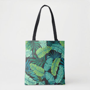 Groene tropische bladeren: motief. tote bag