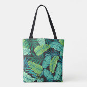 Groene tropische bladeren:  motief. tote bag (Achterkant)