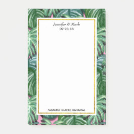 Groene Tropische bladeren nemen aangepaste bruilof Post-it® Notes