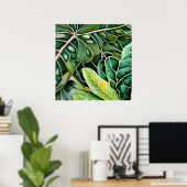 Groene Tropische Bladeren Poster (Thuiskantoor)