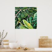 Groene Tropische Bladeren Poster (Keuken)