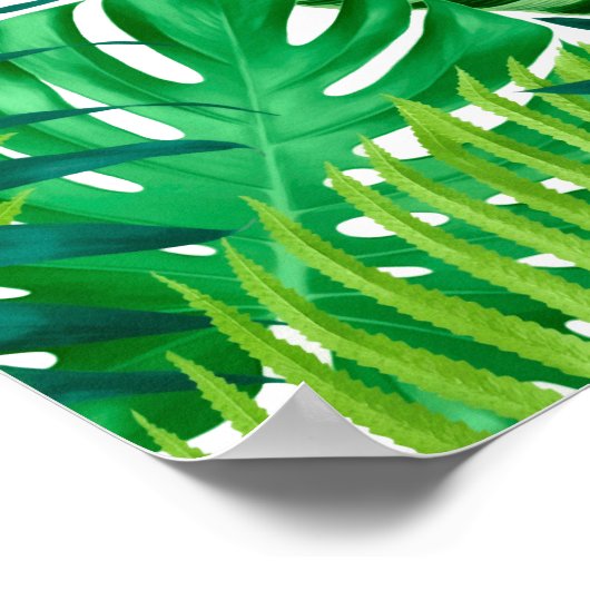 Groene tropische bladeren poster (Hoek)