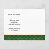 Groene tropische bladeren roze bruiloft Save the D Aankondigingskaart (Achterkant)