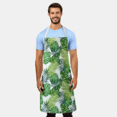Groene Tropische Bladeren Schort (Gedragen)