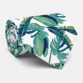 Groene Tropische bladeren Stropdas (Opgerold)