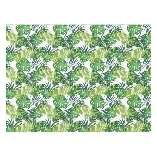 Groene tropische bladeren tafelkleed (Voorkant (Horizontaal))