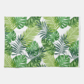 Groene tropische bladeren theedoek (Horizontaal)