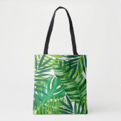 Groene tropische bladeren tote bag (Voorkant)