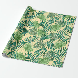 Groene Tropische Bladeren Vakantie Cadeaupapier