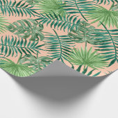 Groene tropische bladeren vakantie cadeaupapier (Hoek)