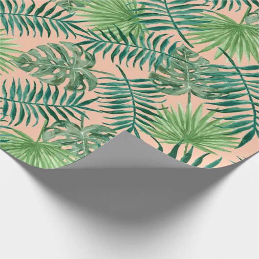 Groene tropische bladeren vakantie cadeaupapier (Hoek)