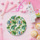 Groene Tropische Bladeren & Vogelbruiloft Papieren Bordje (Feest)