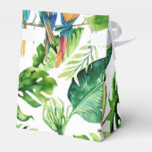 Groene tropische bladeren & vogels bruiloft gunst bedankdoosjes (Achterkant)