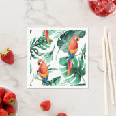 Groene tropische bladeren & vogels Zomerfeest Servet (Insitu)