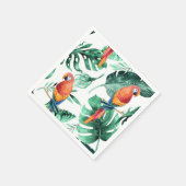 Groene tropische bladeren & vogels Zomerfeest Servet (Hoek)