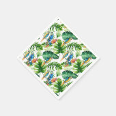 Groene tropische bladeren & vogels Zomerfeest Servetten (Hoek)
