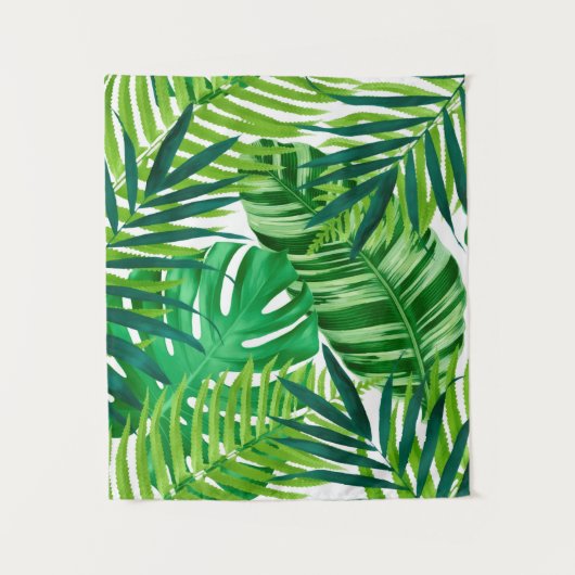Groene tropische bladeren wandkleed (Voorkant)