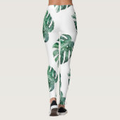 Groene tropische bladeren, waterverf leggings (Achterkant)