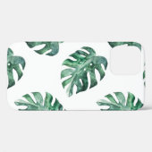 Groene tropische bladeren, waterverfpatroon Case-Mate iPhone case (Achterkant (horizontaal))