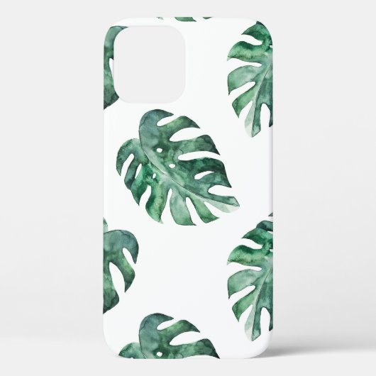 Groene tropische bladeren, waterverfpatroon Case-Mate iPhone case (Achterkant)